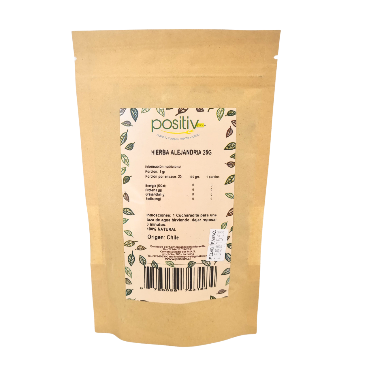 Hierba Alejandría 25gr - Positiv-Té/Café/Infusiones-Mercado Silvestre