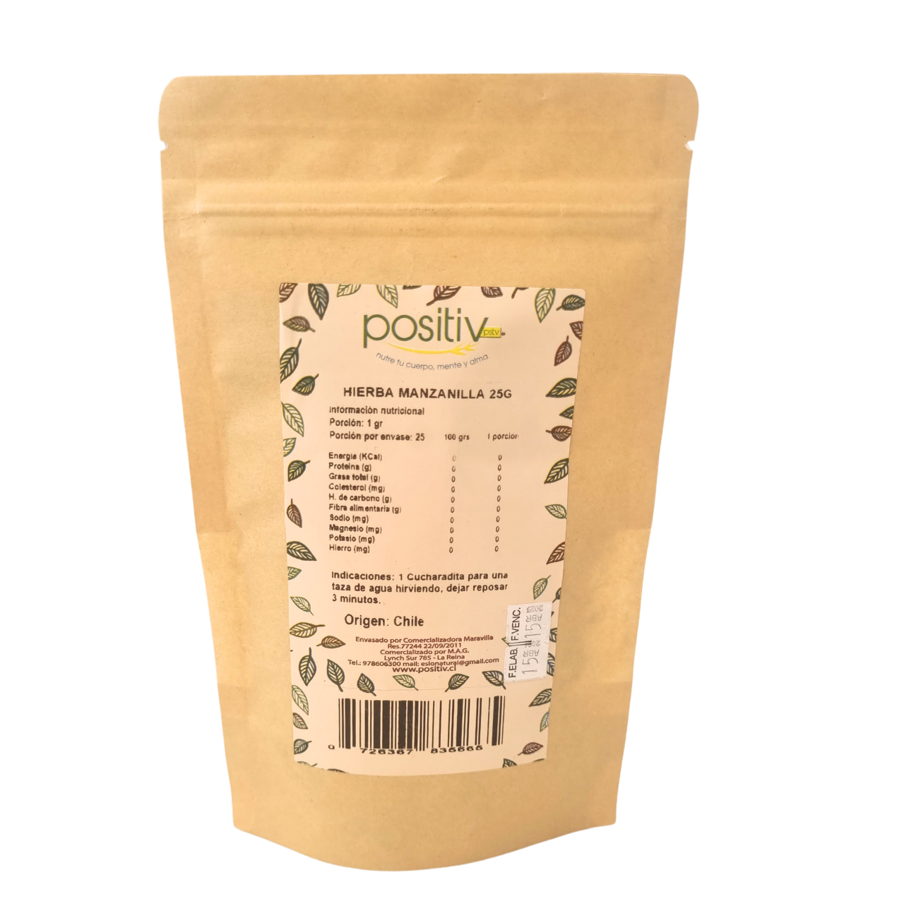 Hierba Manzanilla 25gr - Positiv-Té/Café/Infusiones-Mercado Silvestre