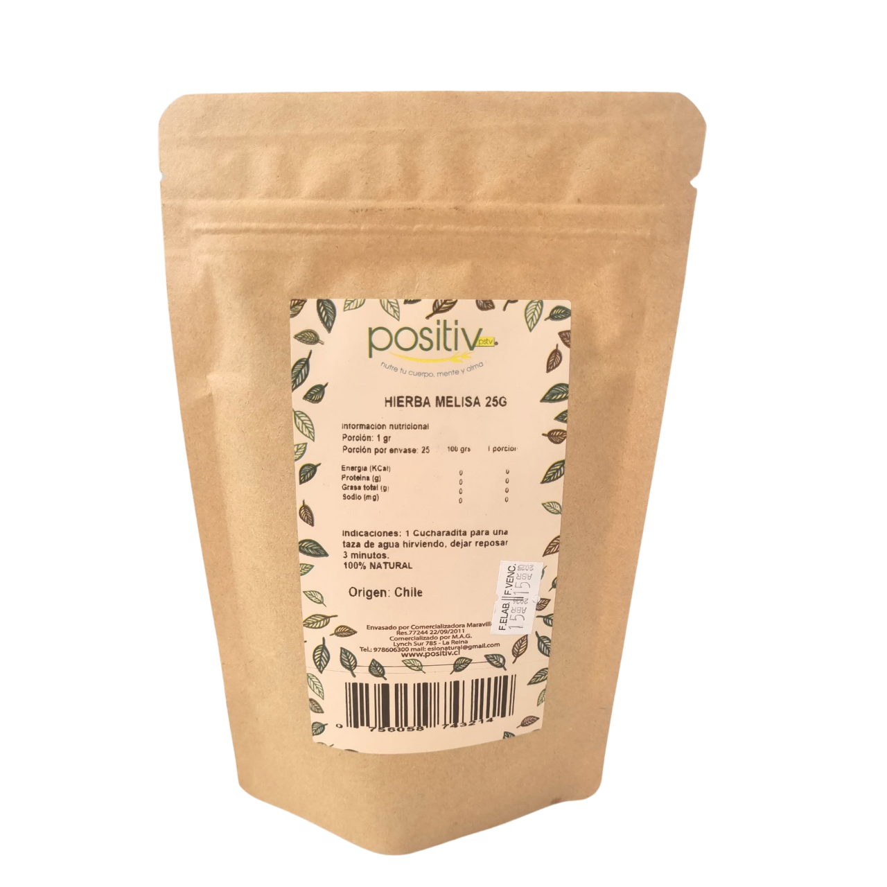 Hierba Melissa 25gr - Positiv-Té/Café/Infusiones-Mercado Silvestre