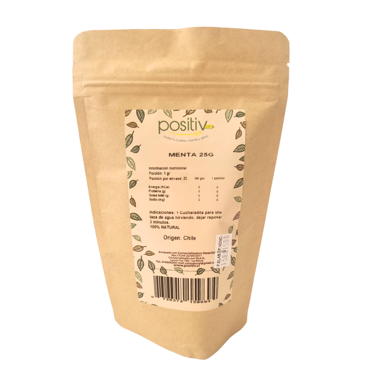 Hierba Menta 25gr - Positiv-Té/Café/Infusiones-Mercado Silvestre