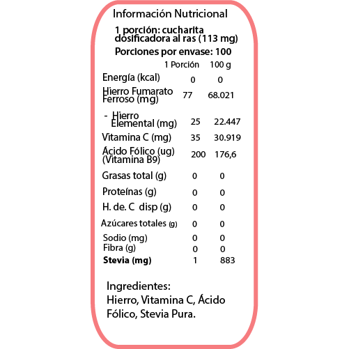 Hierro - 100 porciones - Dulzura Natural-Vitaminas-Mercado Silvestre