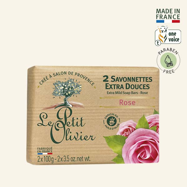 2 Jabones Sólidos Extra Suave Rosa 2x100gr - Le Petit Olivier-Belleza Natural-Mercado Silvestre