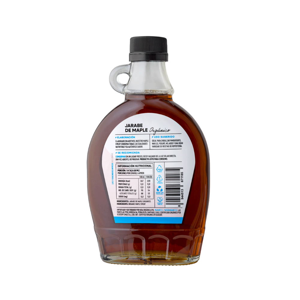Jarabe de Maple Orgánico 375ml - Sin Gluten - Manare