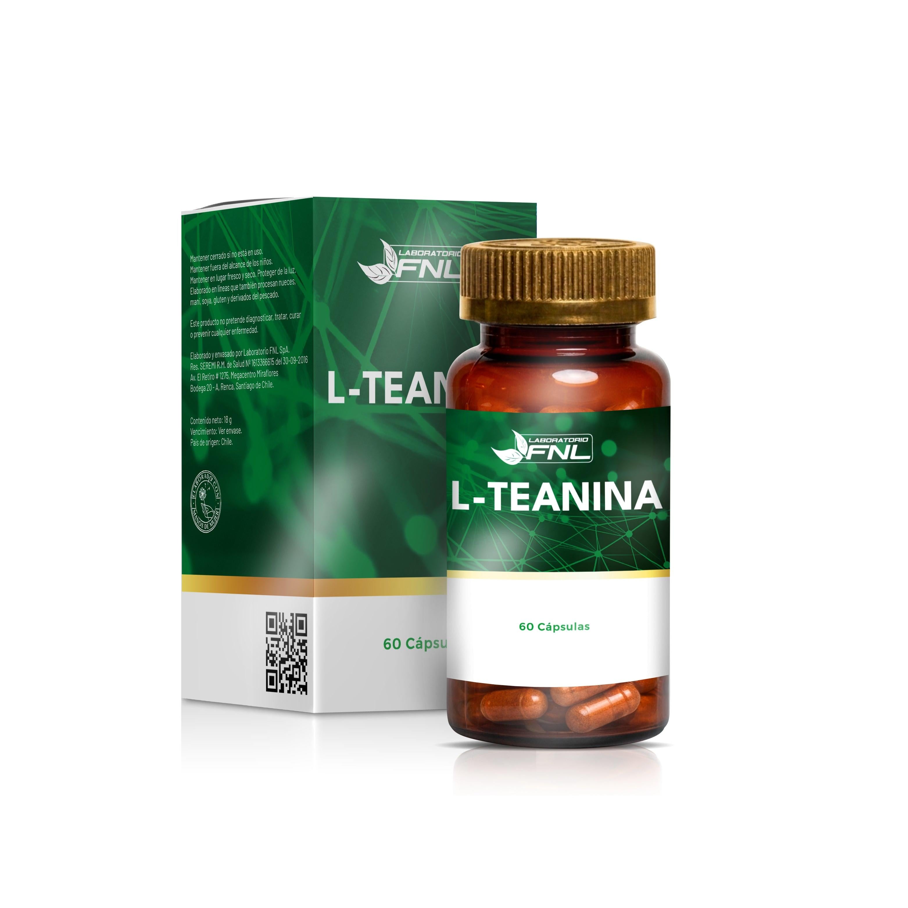 L-Teanina 200mg - Calma y Enfoque Mental sin Somnolencia - 60 Cápsulas (2 meses) - FNL
