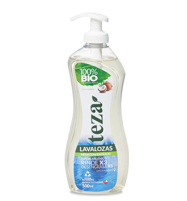 Lavalozas Mega Concentrado 5x 100% Biodegradable Coco 500ml - Teza