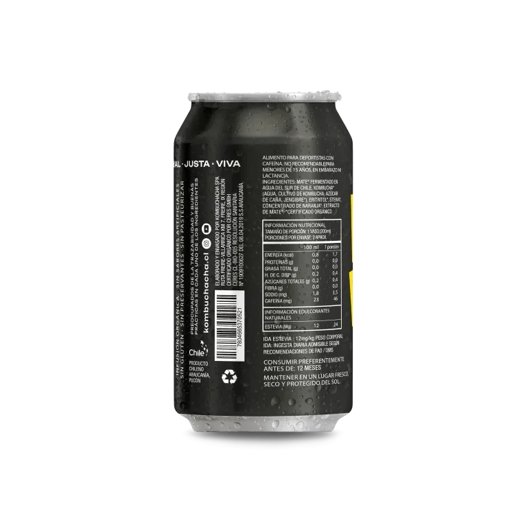 Kombucha Mate Sin Azúcar 355ml - Kombuchacha