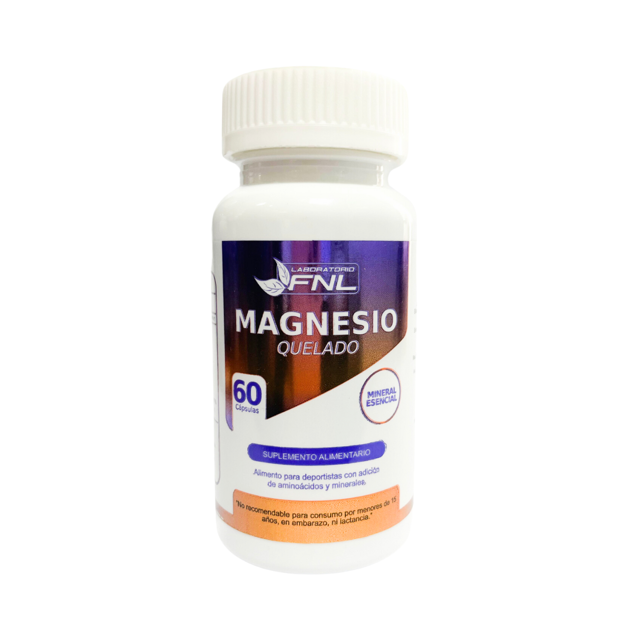 Magnesio Quelado 60 Cápsulas (2 meses) - FNL-Vitaminas-Mercado Silvestre
