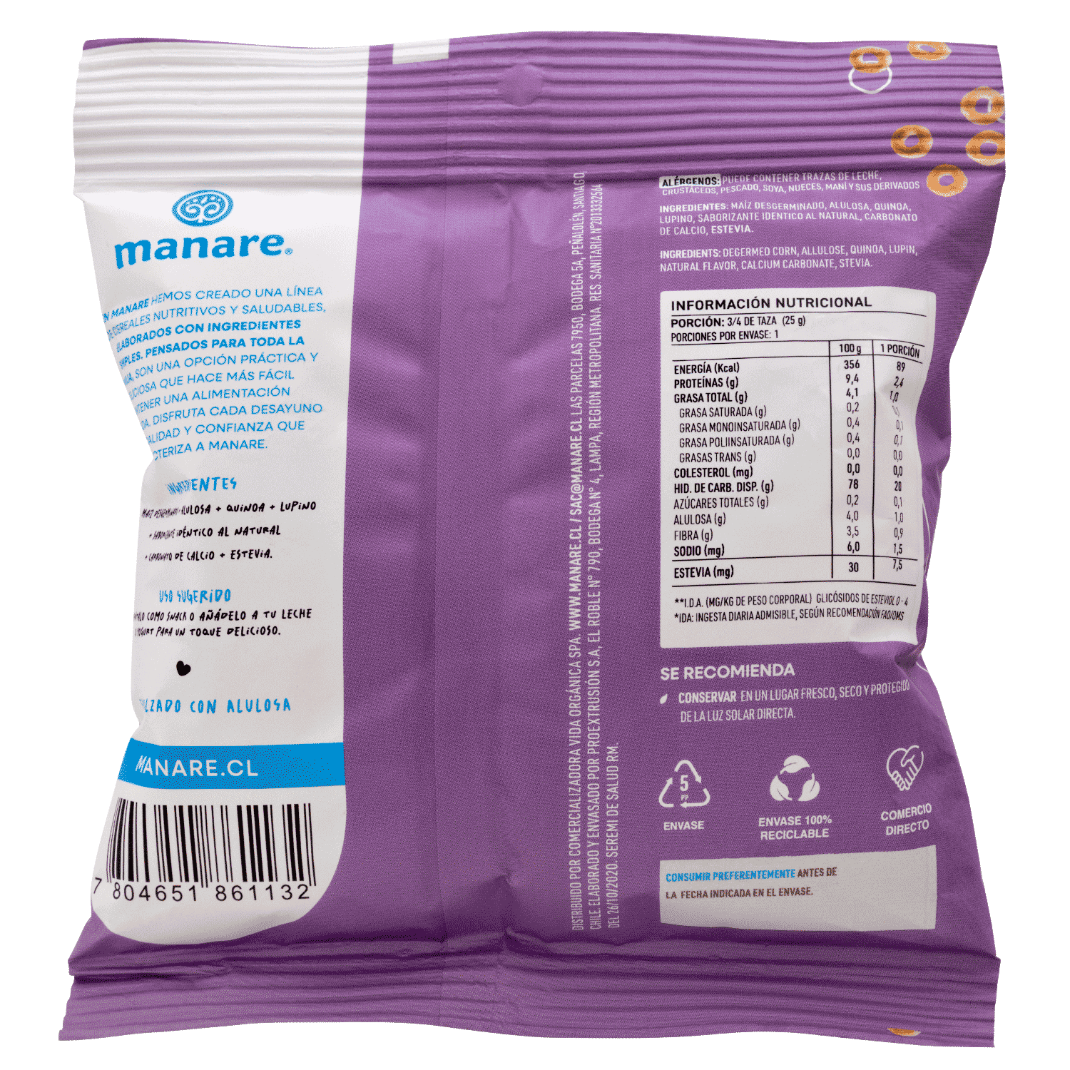 Cereal Sin Gluten Dulce 25gr - Manare