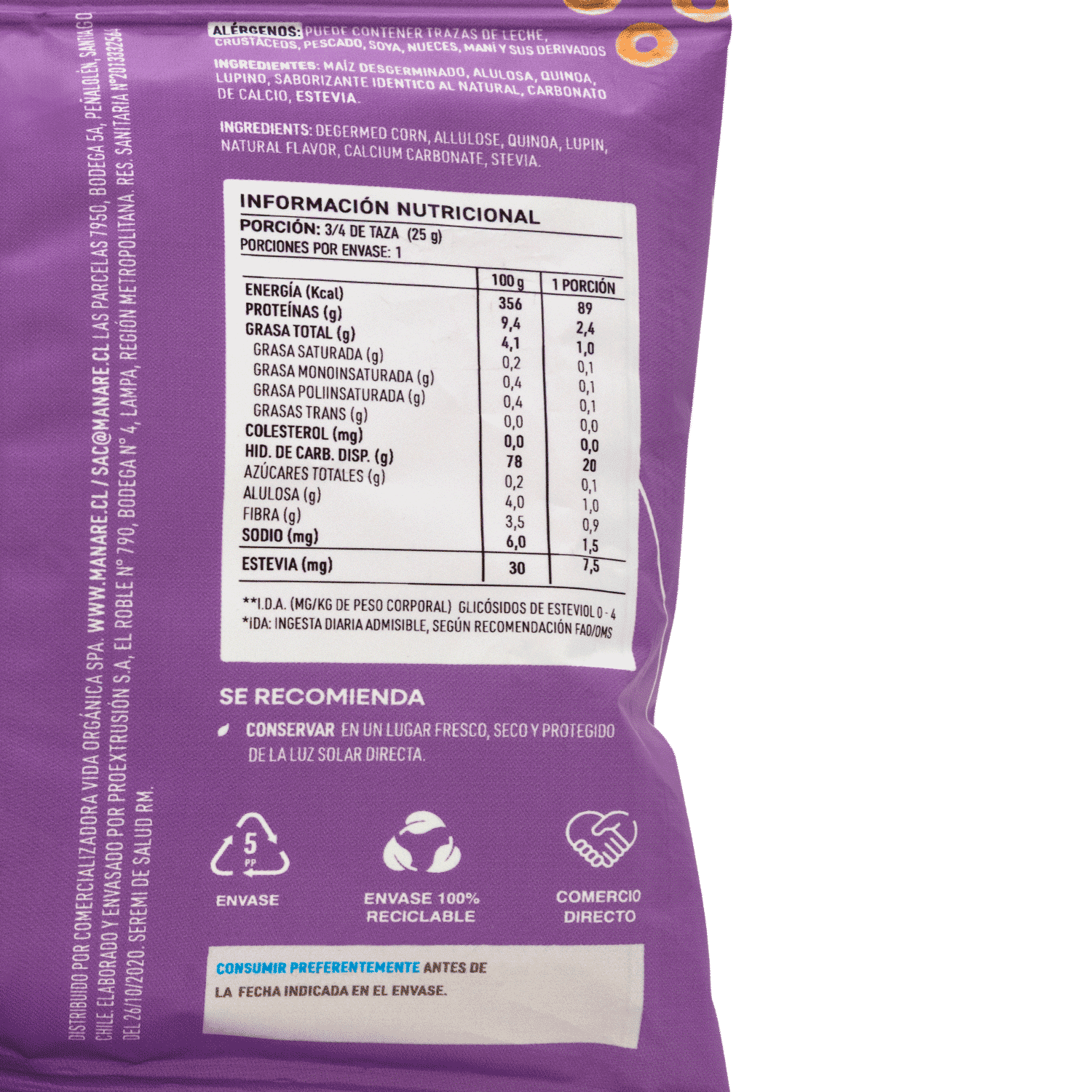 Cereal Sin Gluten Dulce 25gr - Manare