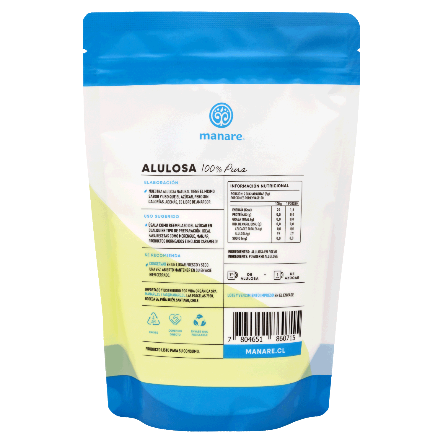 Alulosa 400gr Sin Gluten - Manare