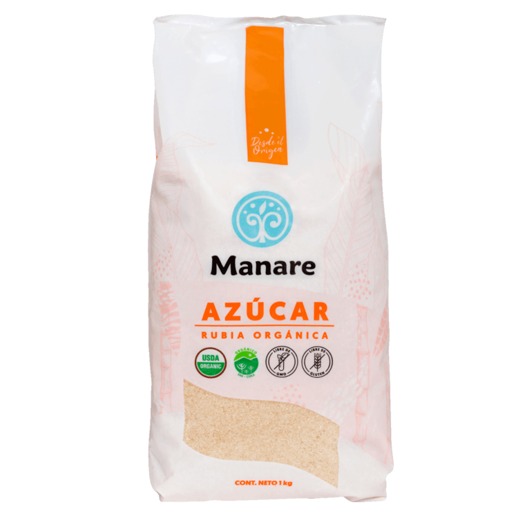 Azúcar Rubia Orgánica 1kg Sin Gluten - Manare