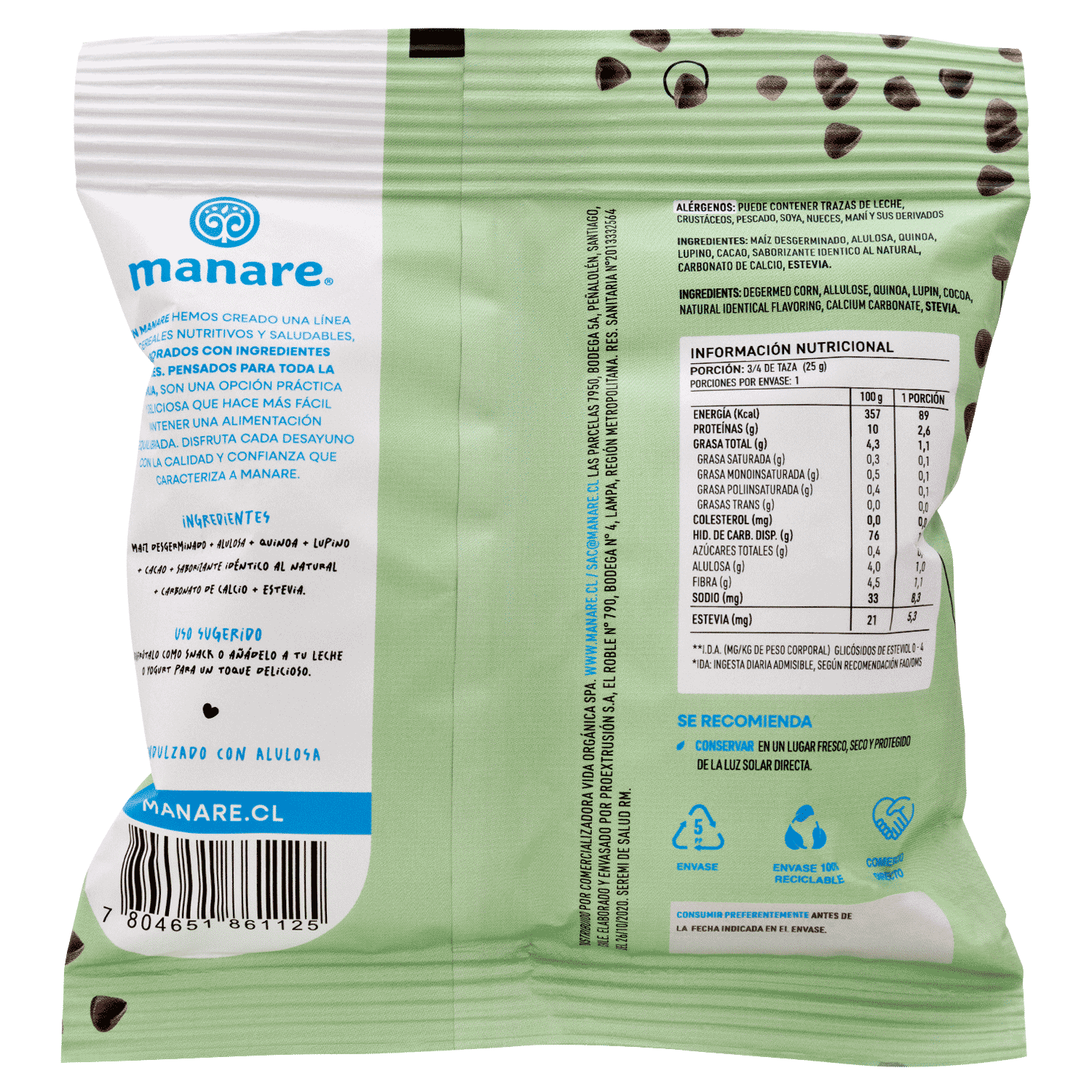 Cereal Sin Gluten Cacao 25gr - Manare