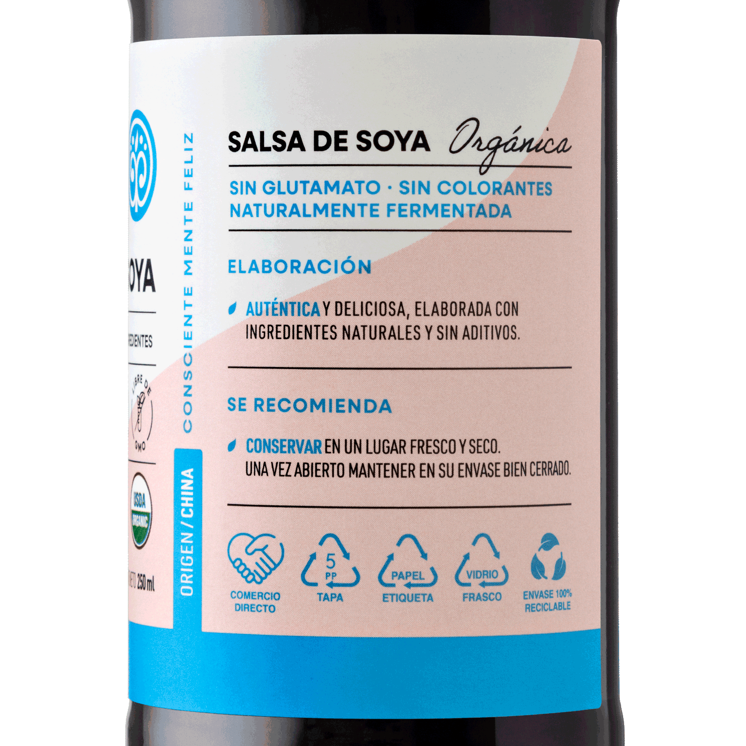 Salsa de Soya Orgánica 250ml Sin Gluten - Manare