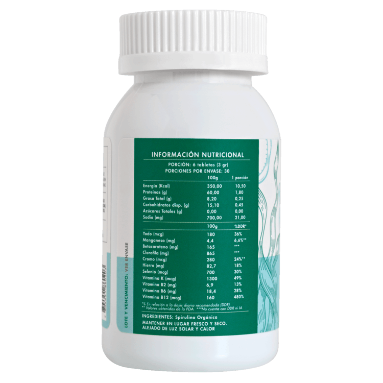 Spirulina Orgánica 180 tabletas - Manare