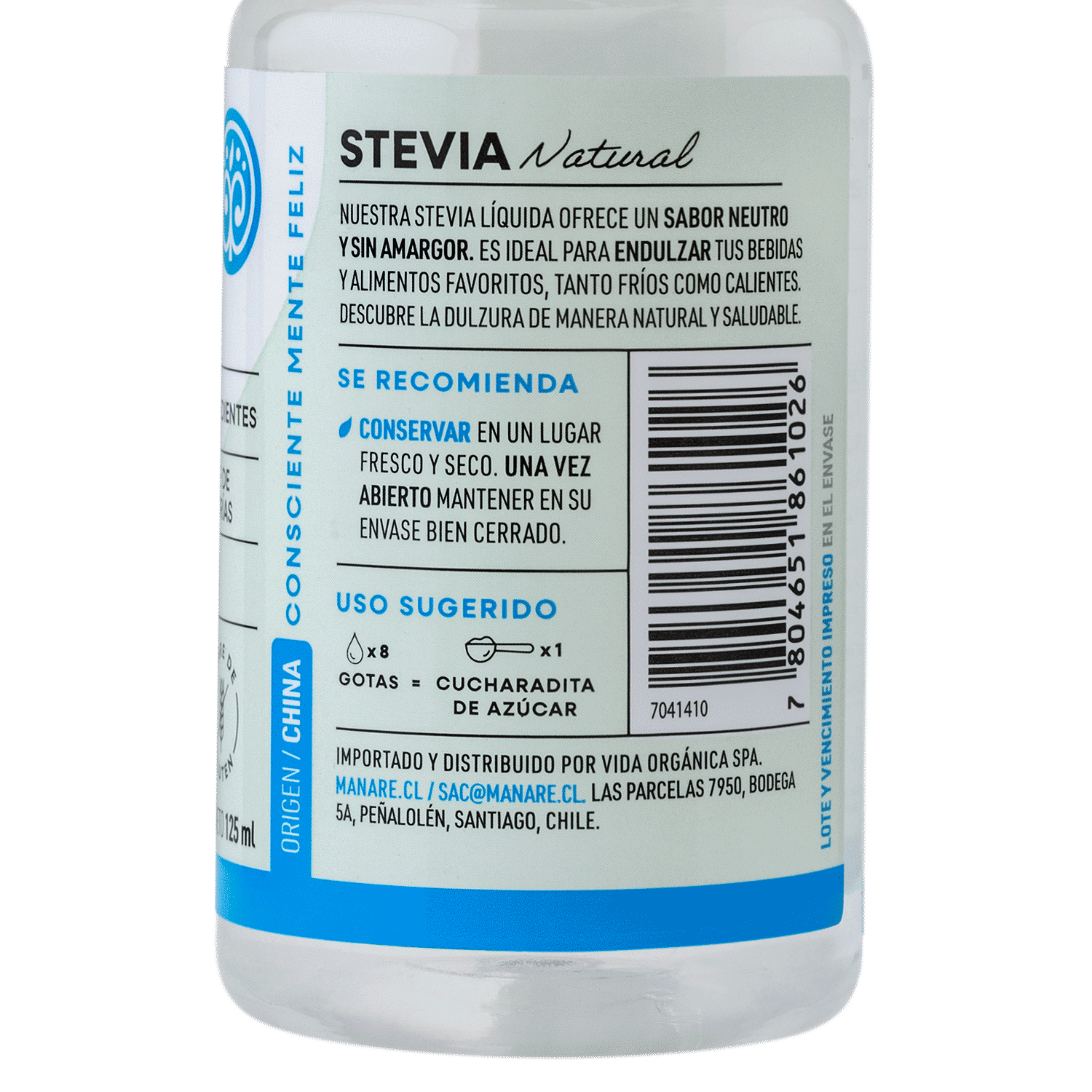Stevia Líquida 125ml - Manare-Endulzantes-Mercado Silvestre