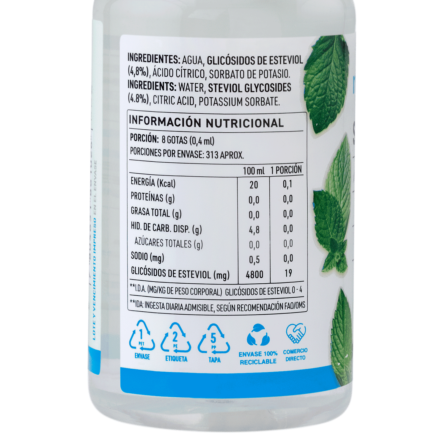 Stevia Líquida 125ml - Manare-Endulzantes-Mercado Silvestre