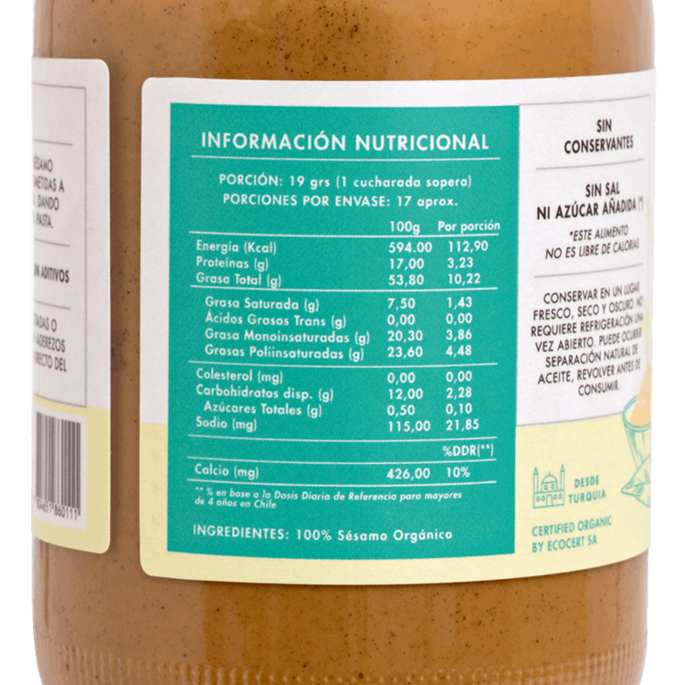 Tahini Orgánico 330gr - Manare