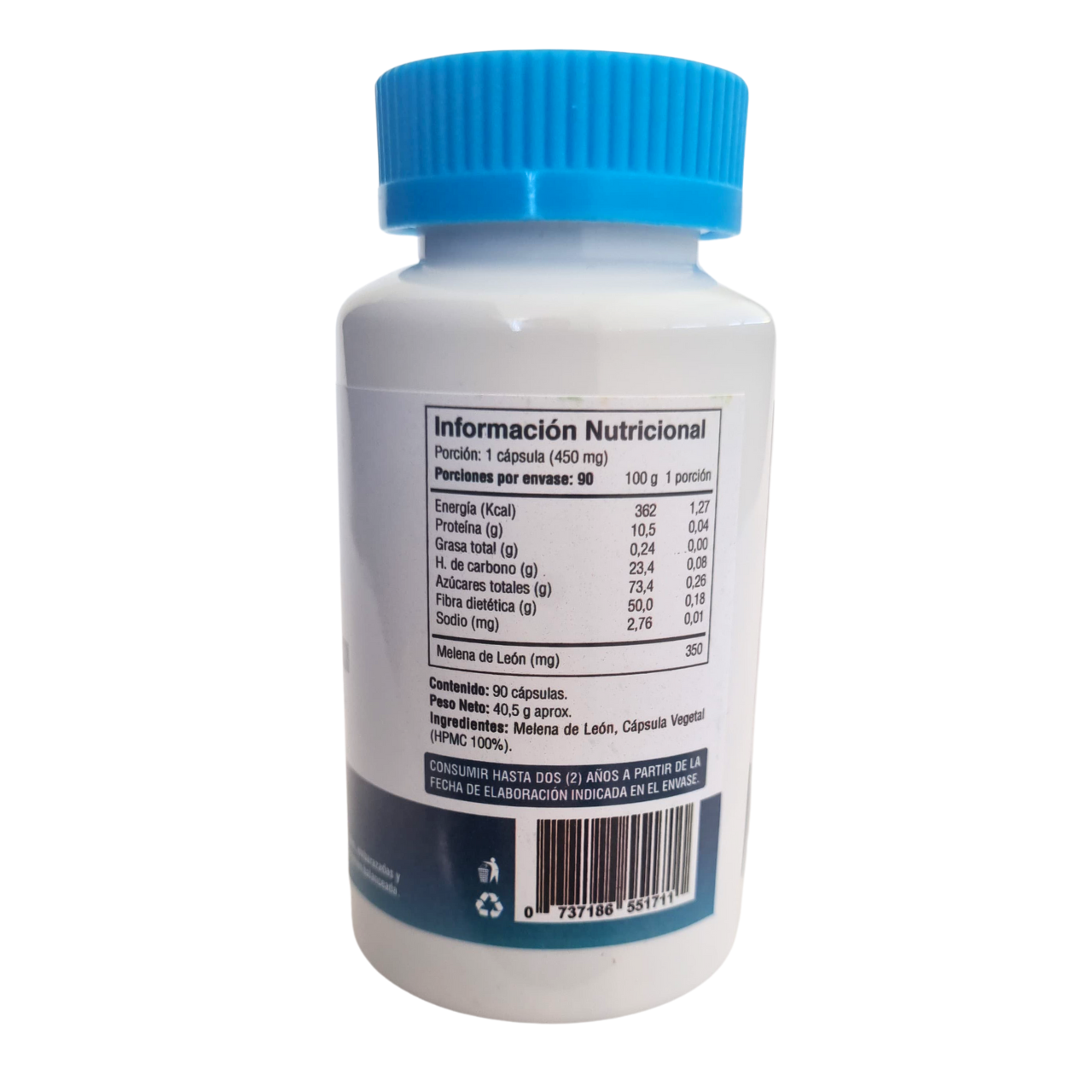 Melena de León 450mg 90 Cápsulas Vegetales (3 meses)- Fuente Vital-Vitaminas-Mercado Silvestre