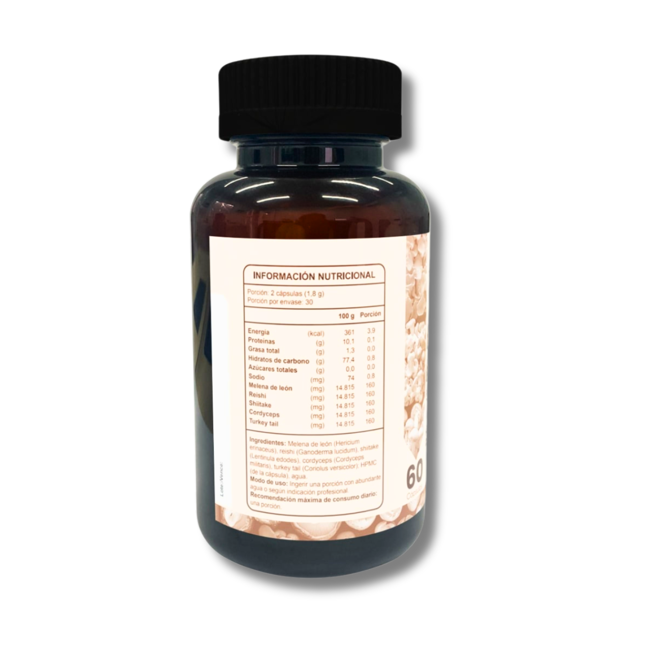 Mushroom Mix 5 Hongos (Melena de León, Reishi, Shiitake, Cordyceps, Cola de Pavo) 60 Cápsulas (1 mes) - FNL