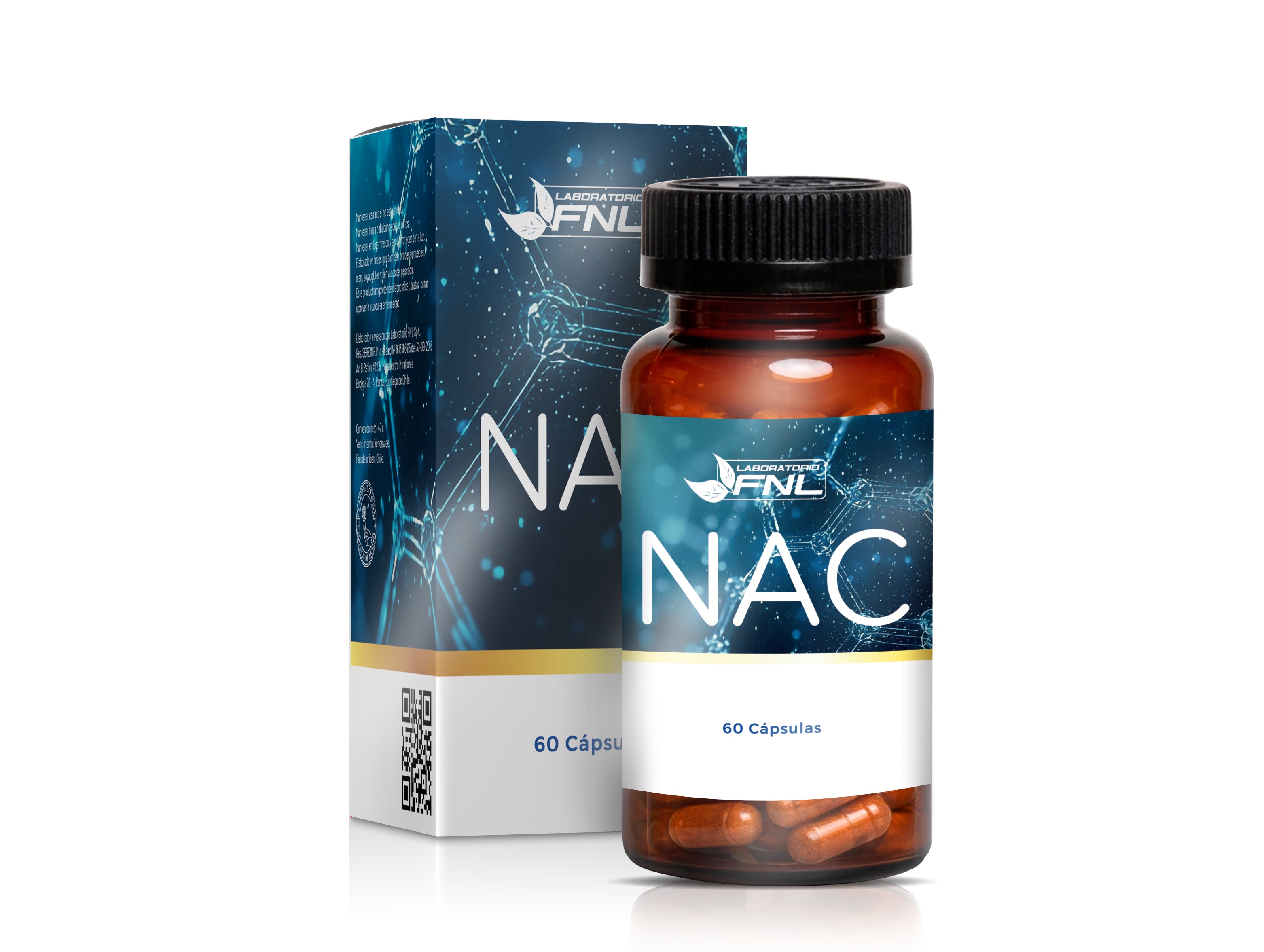 NAC N-Acetilcisteína 600mg 60 Cápsulas (2 meses) - Precursor del Glutatión, Antioxidante y Detox Hepático - FNL