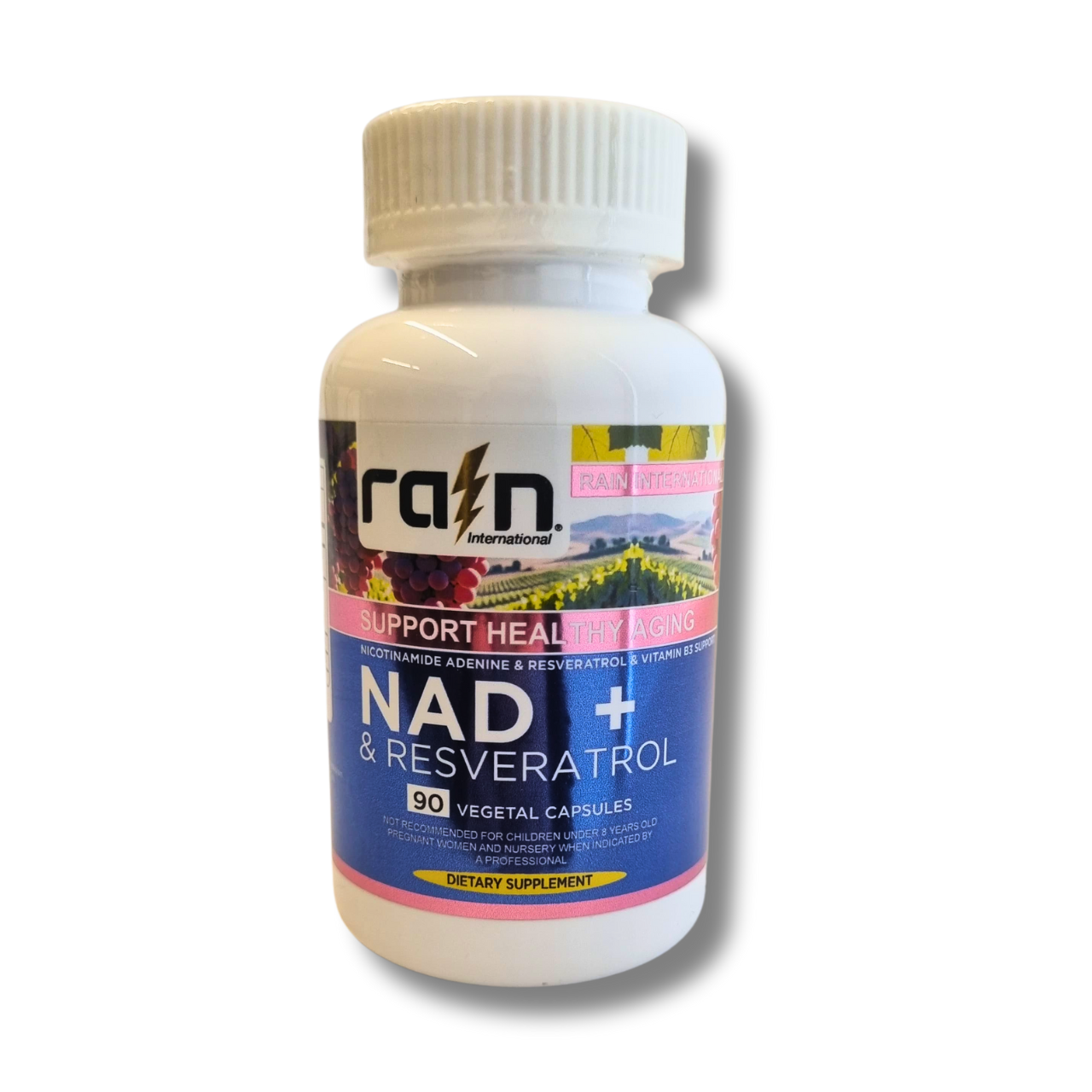 NAD+ 500mg + Trans Resveratrol 250mg + Vitamina B3 15mg + Acai Berries 100mg 90 Cápsulas Vegetales (1,5 meses) - Rain