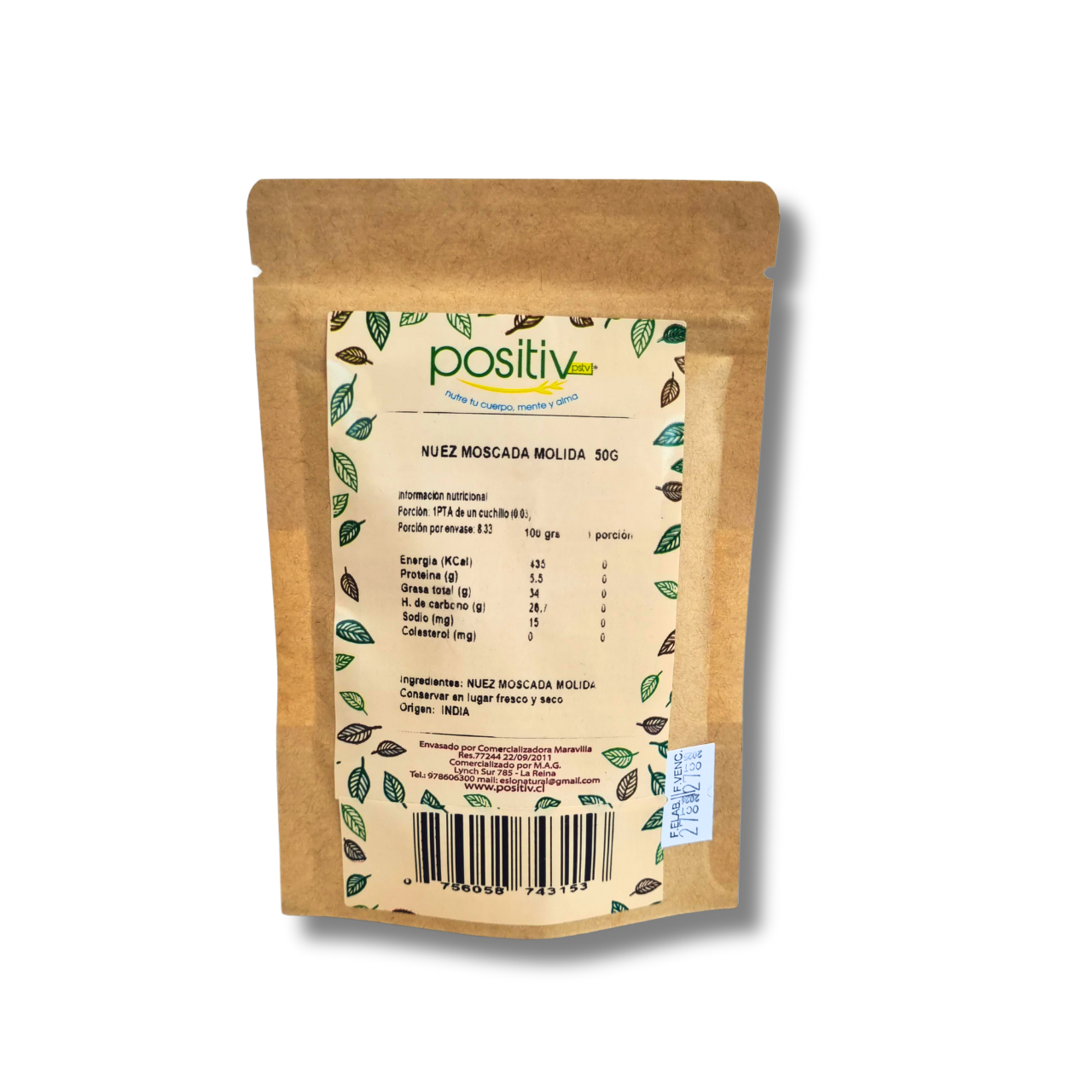 Nuez Moscada Molida 50gr - Positiv-Especias y Condimentos-Mercado Silvestre