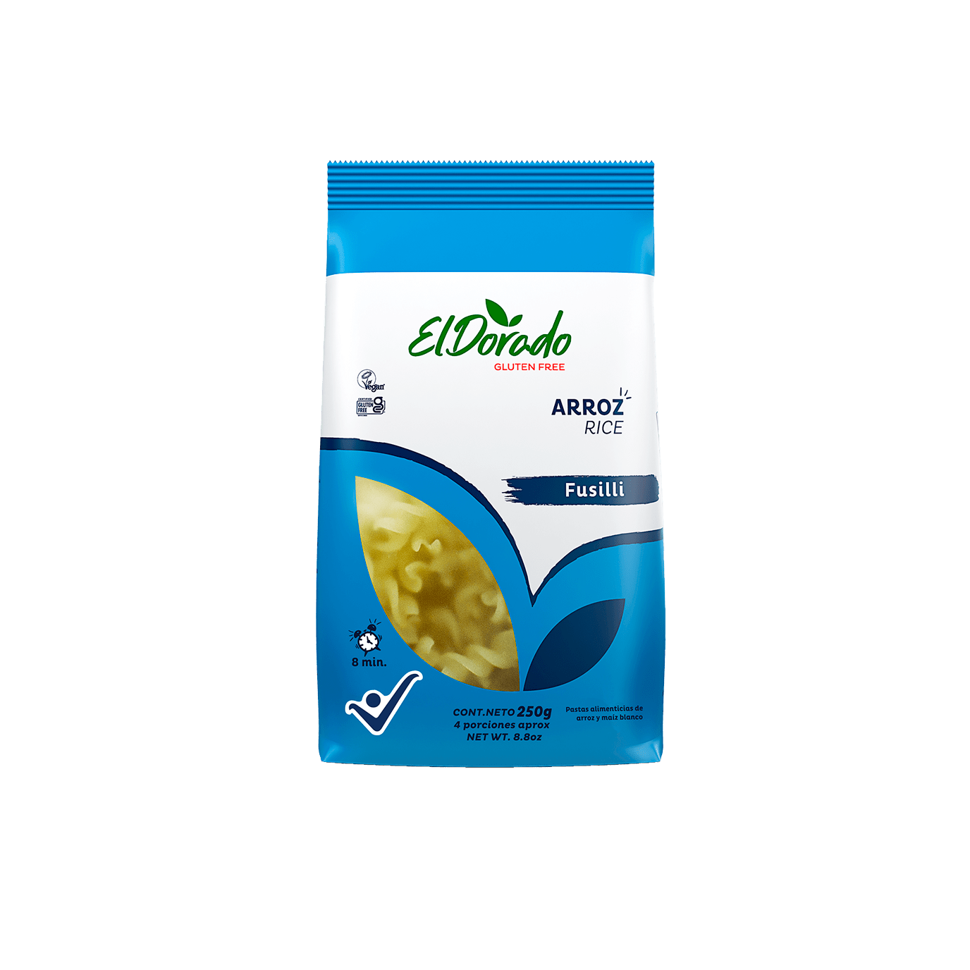 Fusilli de Arroz Sin Gluten 250gr - El Dorado-Arroz y Granos-Mercado Silvestre