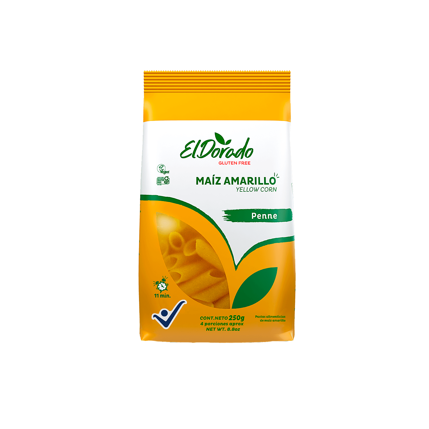 Pasta Penne de Maíz Sin Gluten 250gr - El Dorado-Arroz y Granos-Mercado Silvestre