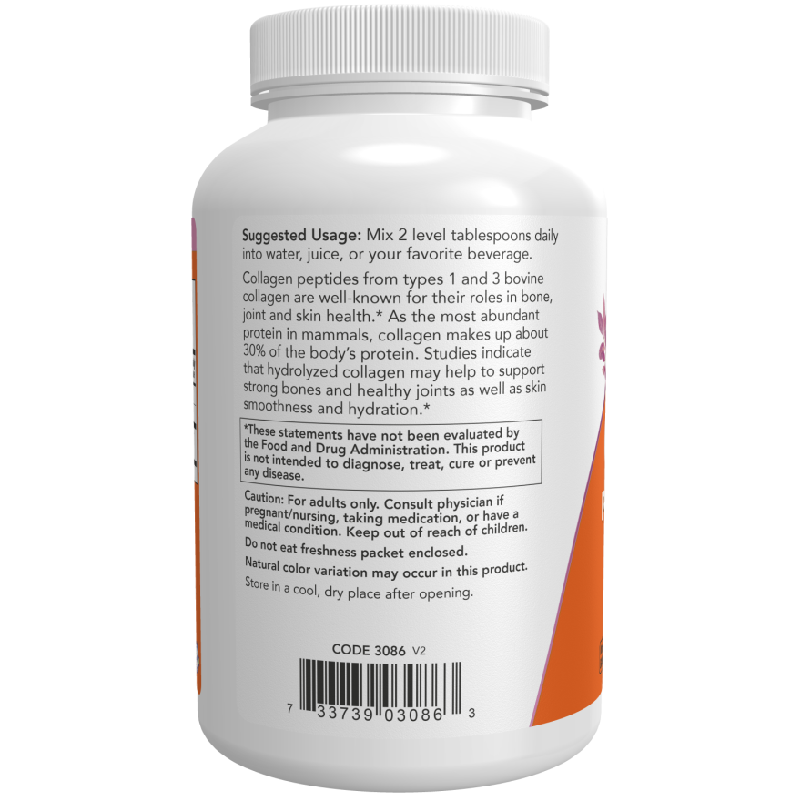 Péptidos de Colágeno en Polvo 227gr - Now Foods-Vitaminas-Mercado Silvestre