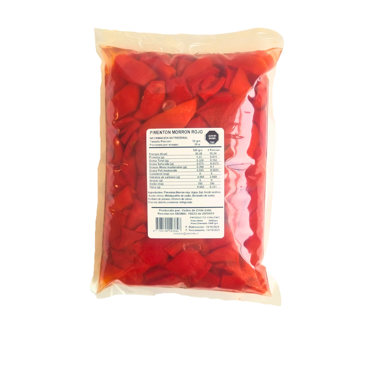 Pimentón Morrón Rojo 1kg - Valles de Chile-Conservas-Mercado Silvestre