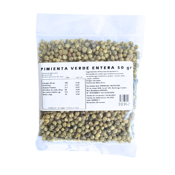 Pimienta Verde Entera 50gr - Esencial Nuts