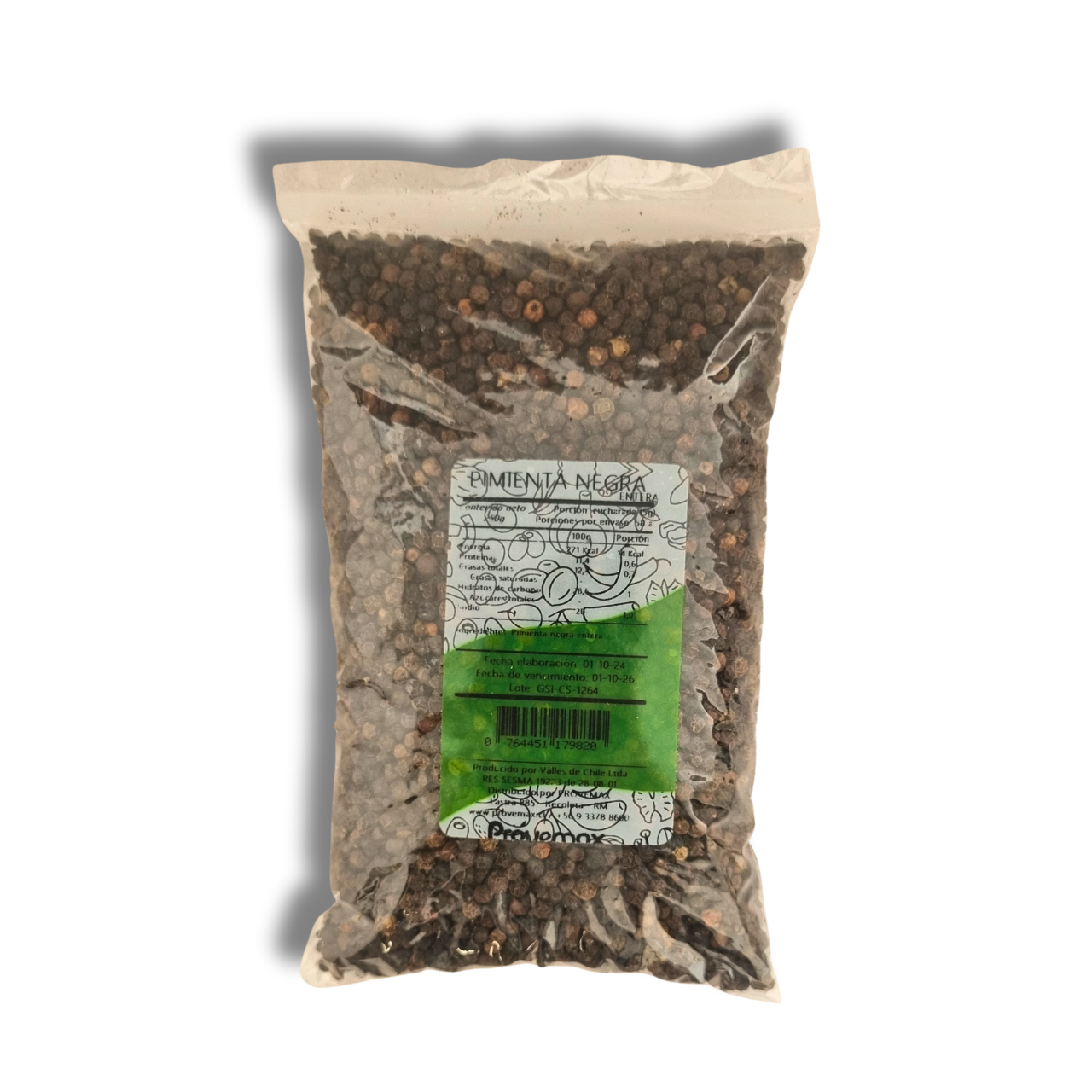 Pimienta Negra Entera 250gr - Valles de Chile