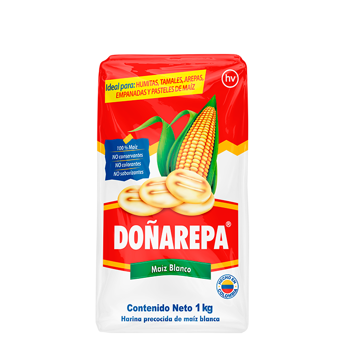 Harina de Maíz Blanco 1kg - Doñarepa