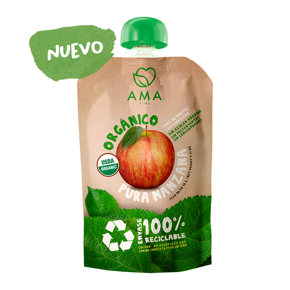 Puré Orgánico Manzana Reciclable 90gr - Ama Time-Snacks-Mercado Silvestre