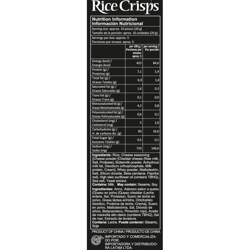 Galletas De Arroz Sabor Queso 100gr - Sin Gluten - Rice Crisps