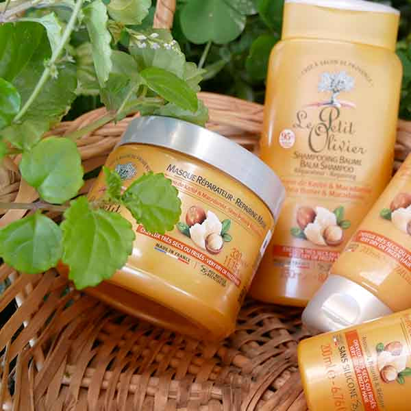 Máscara Nutritiva Manteca Karité & Macadamia Cabello Rizado o Seco Sin Silicona 330ml - Le Petit Olivier-Belleza Natural-Mercado Silvestre