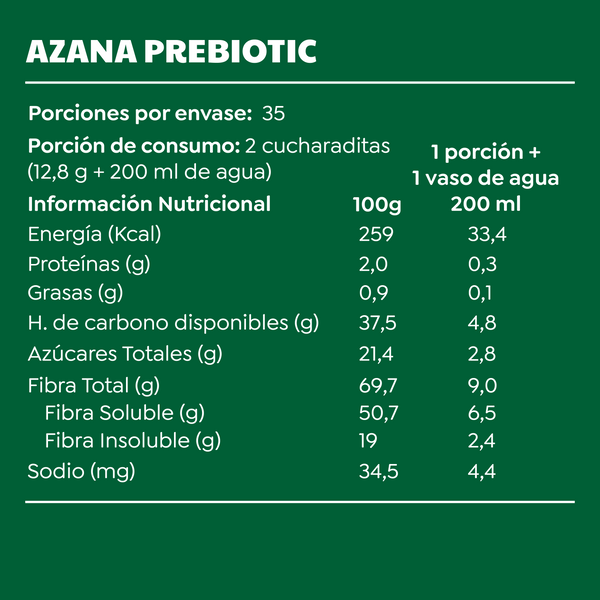 Azana Prebiotic Fibra de Manzana 100% Natural 450gr - Cáscara Foods-Vitaminas-Mercado Silvestre