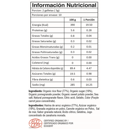 Galletas de Arroz Orgánicas para Toddler Camote y Granada 50gr - Baby Mum Mum (VENCIMIENTO: 15-12-2025)