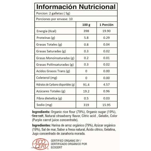 Galletas de Arroz Orgánicas para Toddler Frutilla 50gr - Baby Mum Mum (VENCIMIENTO: 17-12-2025)