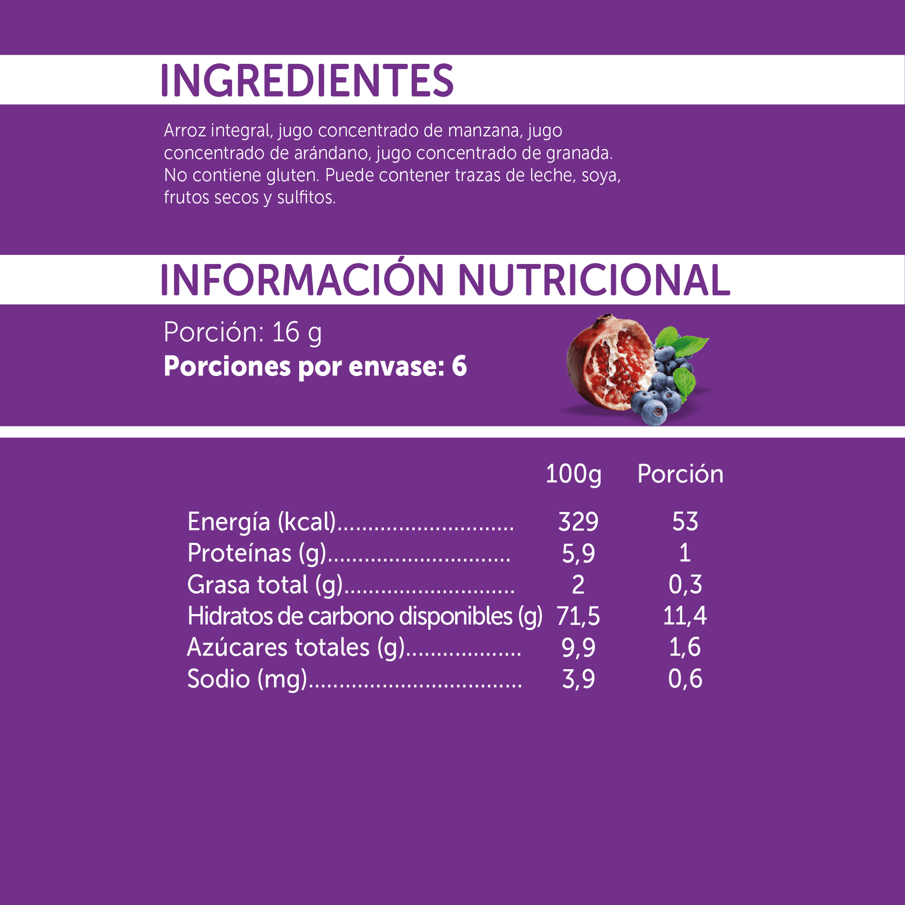 Galletitas de Arroz Integral Arándano 16gr -Sin Gluten - Mizos