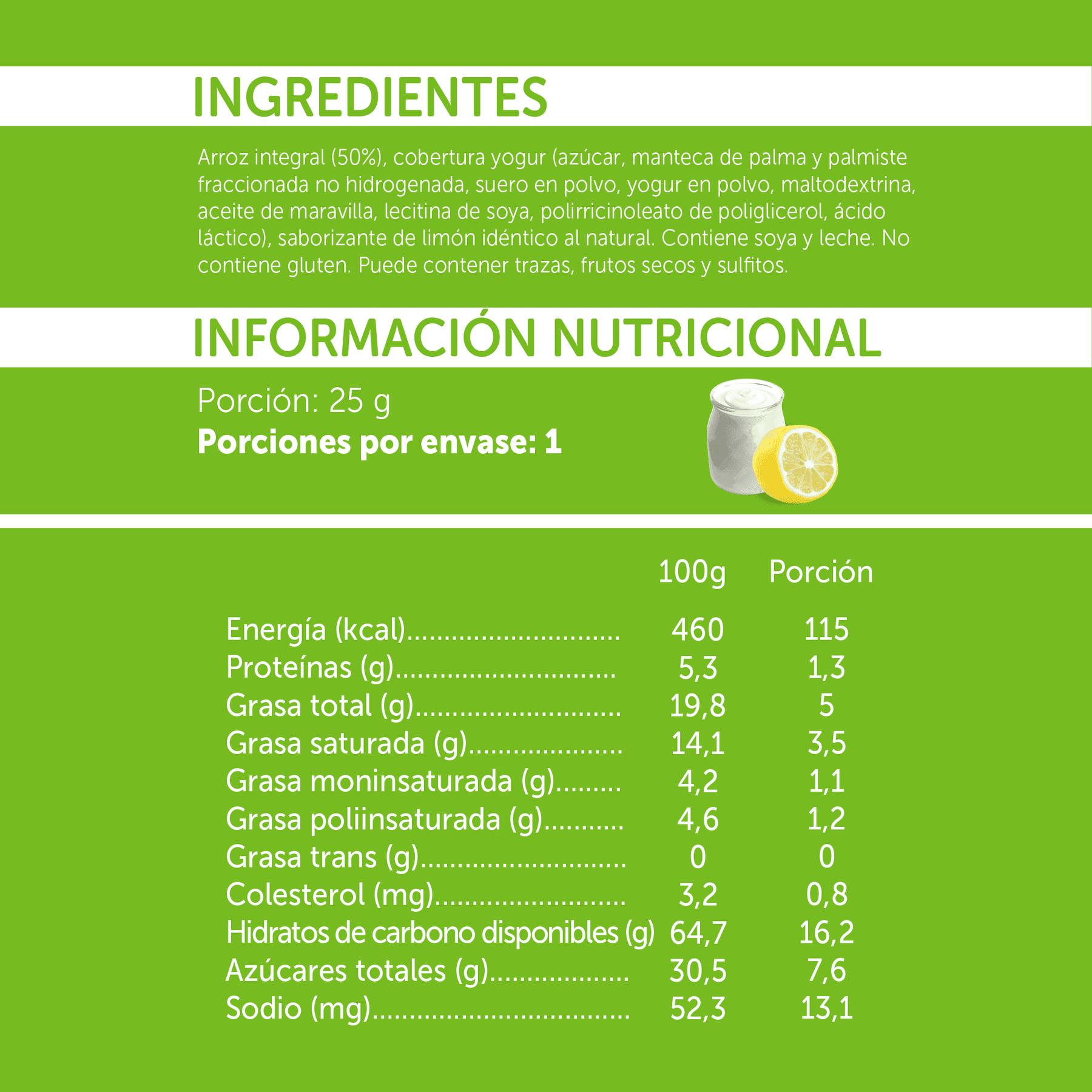 Galletitas de Arroz Integral Yogurt Limón 25gr - Sin Gluten - Mizos
