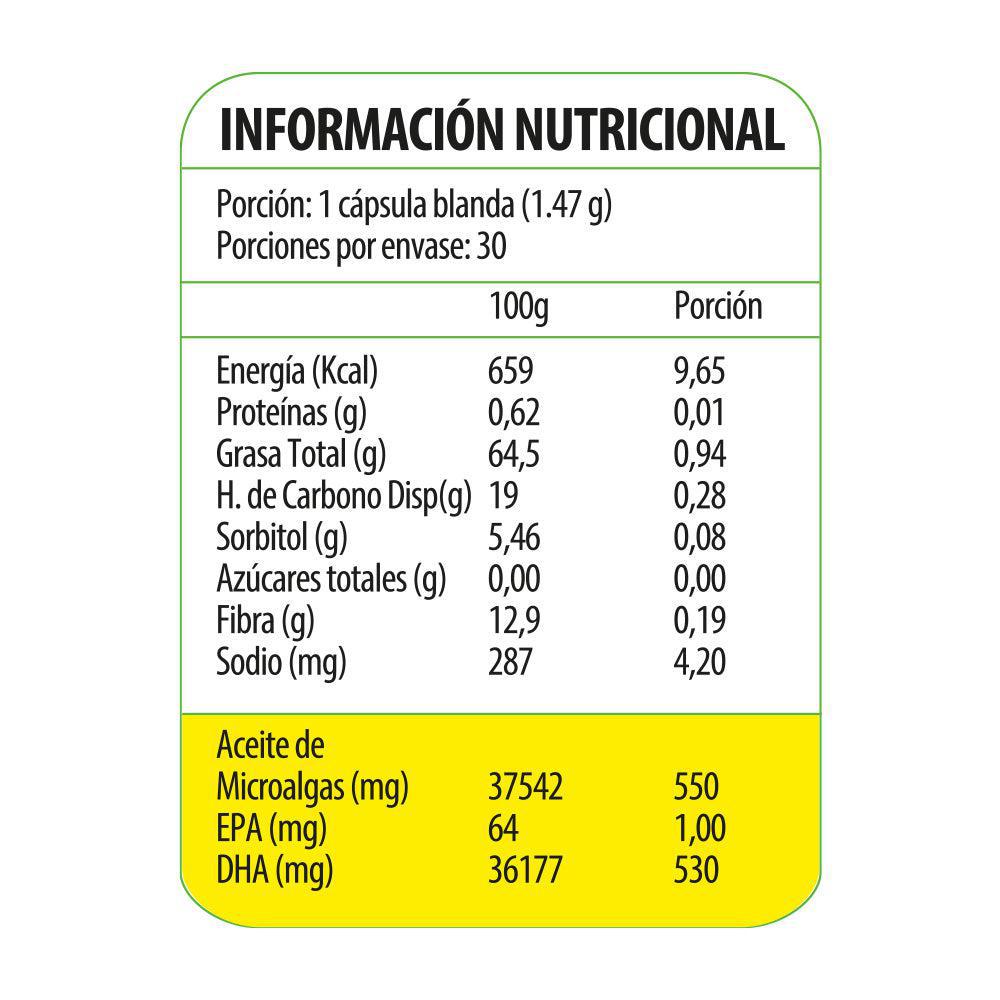 Vegan Omega 3 Up 530 DHA 30 Cápsulas Blandas (1 mes) - Newscience-Vitaminas-Mercado Silvestre