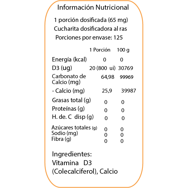 Vitamina D3 - 125 porciones - Dulzura Natural-Vitaminas-Mercado Silvestre