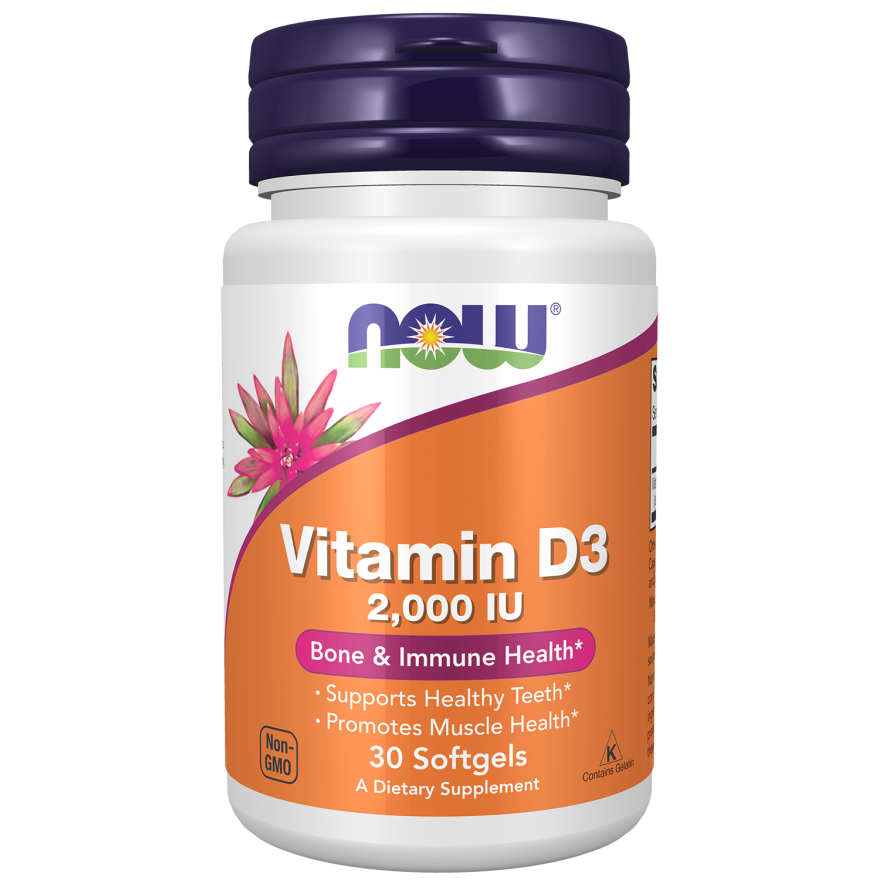 Vitamina D3 - 2000UI - 30 Softgels (1 mes) - Now Foods