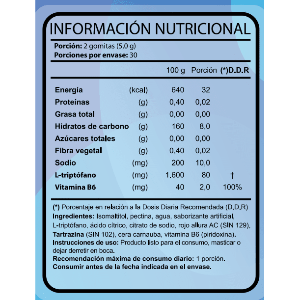 L-Triptófano Complex 60 Gomitas Frambuesa Sin Azúcar (1 mes) - FNL