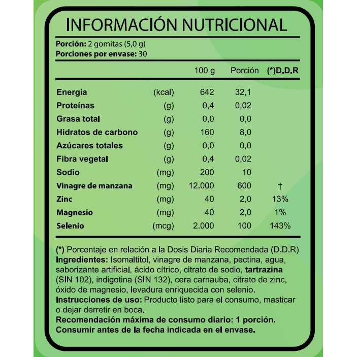 Vinagre de Manzana 60 Gomitas Sin Azúcar (1 mes) - FNL