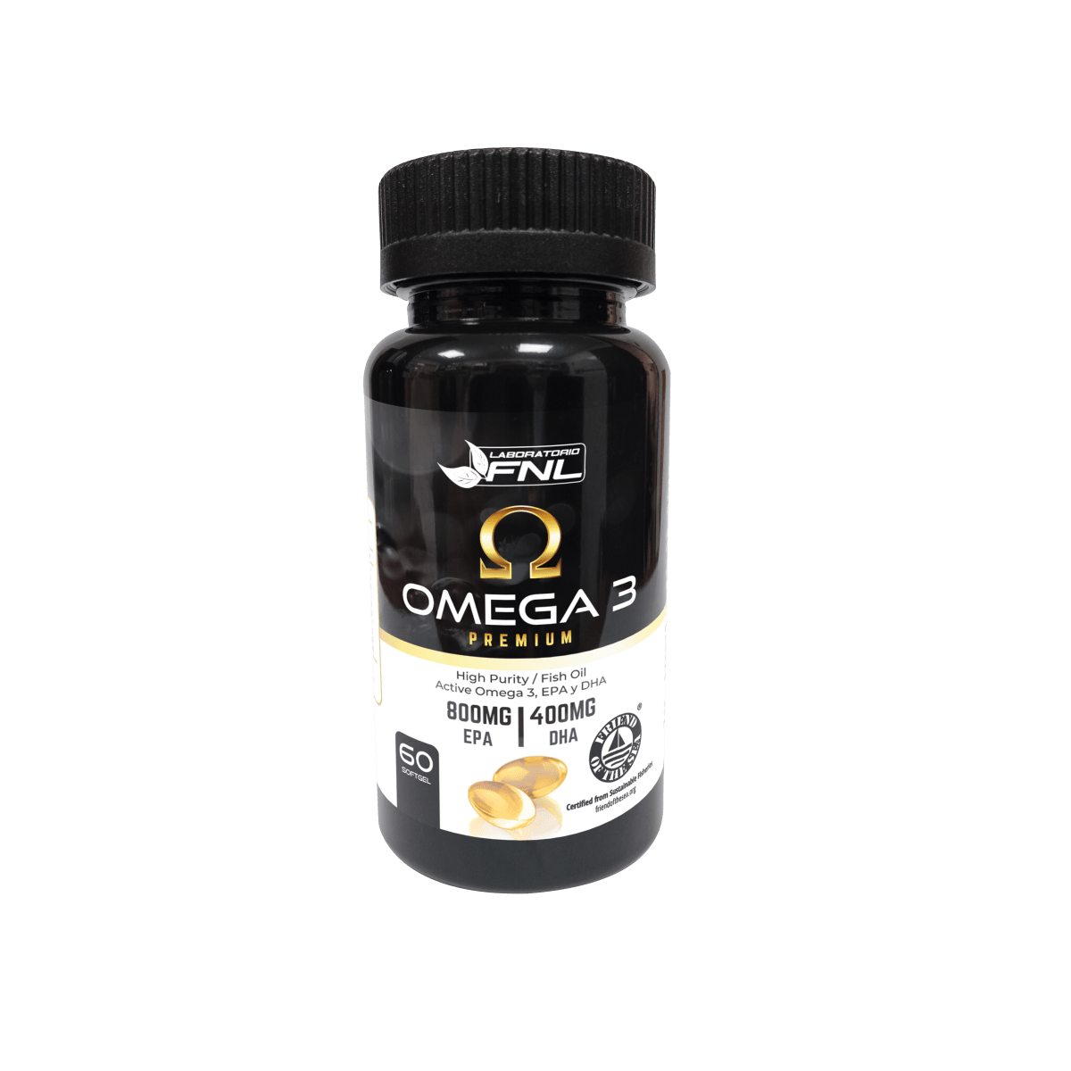 Omega 3 Premium 800mg EPA | 400mg DHA 60 Cápsulas Softgel (1 mes) - FNL-Vitaminas-Mercado Silvestre