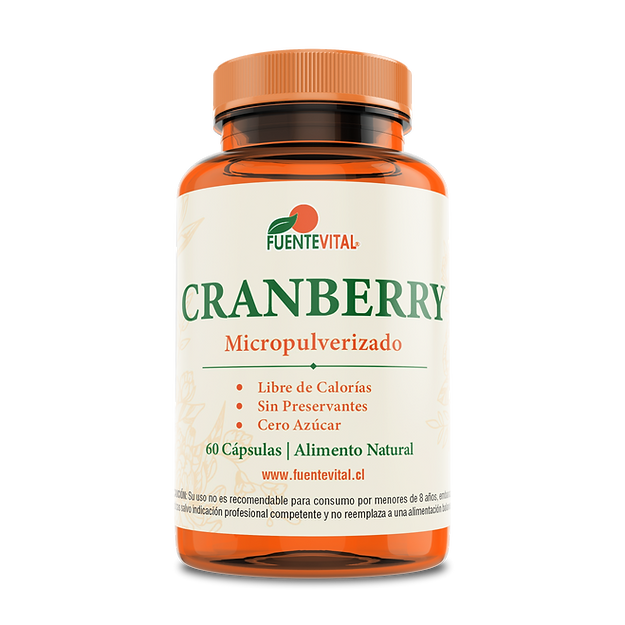 Cranberry 525mg - 60 Cápsulas Vegetales (2 meses) - Fuente Vital
