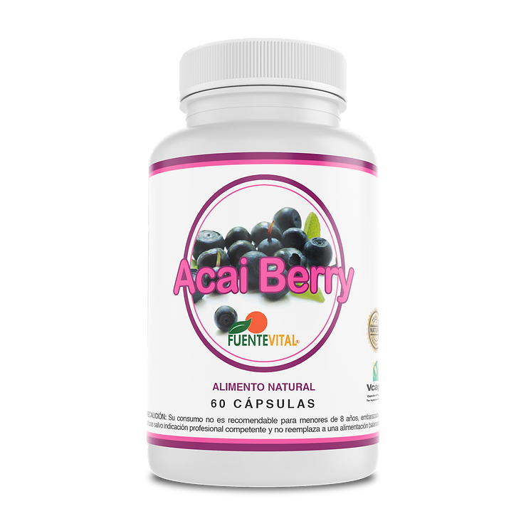 Acai Berry 502mg 60 Cápsulas Vegetales (2 meses) - Fuente Vital-Vitaminas-Mercado Silvestre