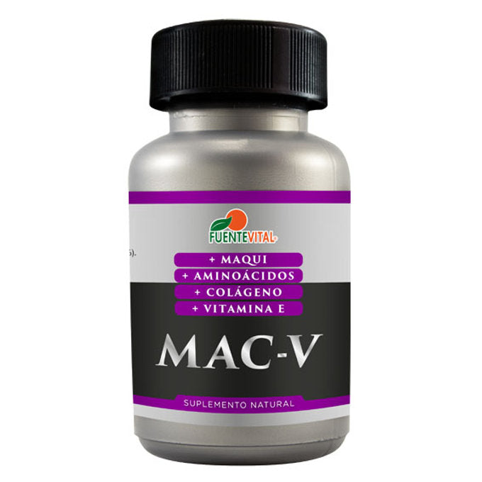 Mac-V 382mg (Colágeno + Maqui + L-Metionina + Vitamina E + L-Cisteína) 90 Cápsulas Vegetales (3 meses) - Fuente Vital-Fuente Vital-Mercado Silvestre